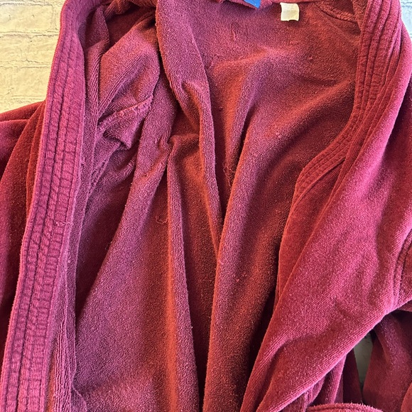 VINTAGE TOWNCRAFT USA MADE SHABBY MENS BURGUNDY TERRY COTH ROBE WITH BELT - Picture 6 of 7